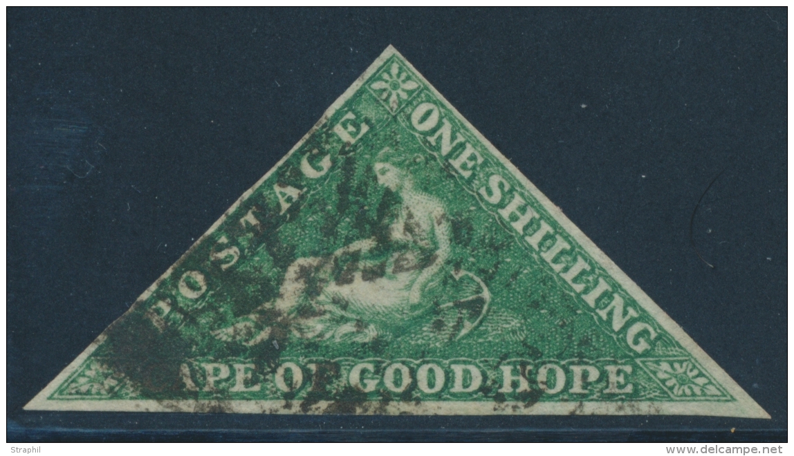 N&deg;6 - 1$ Vert - Sign&eacute; Pavoille -TB - Cap De Bonne Espérance (1853-1904)