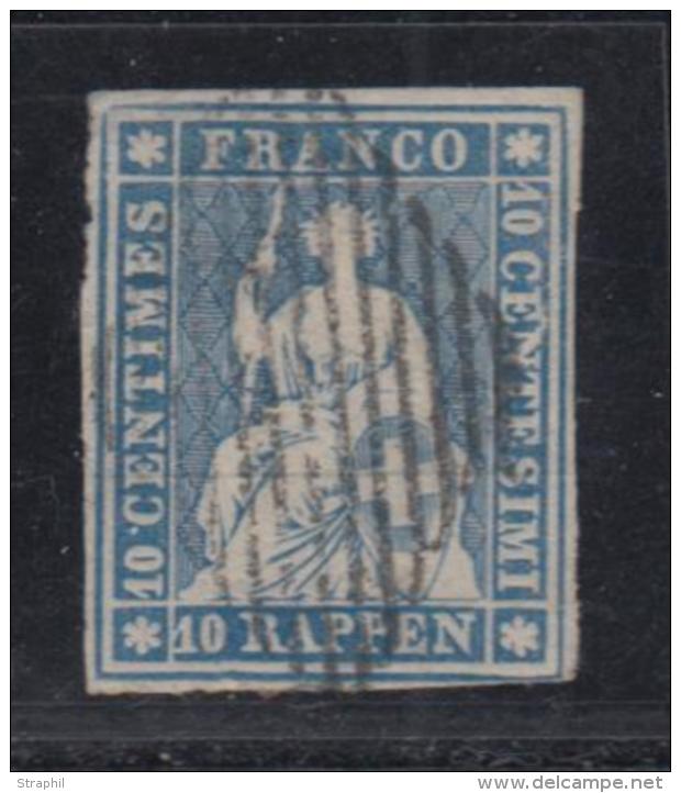 N&deg;23A (N&deg;27) - 10 Rp Bleu - TB - Used Stamps