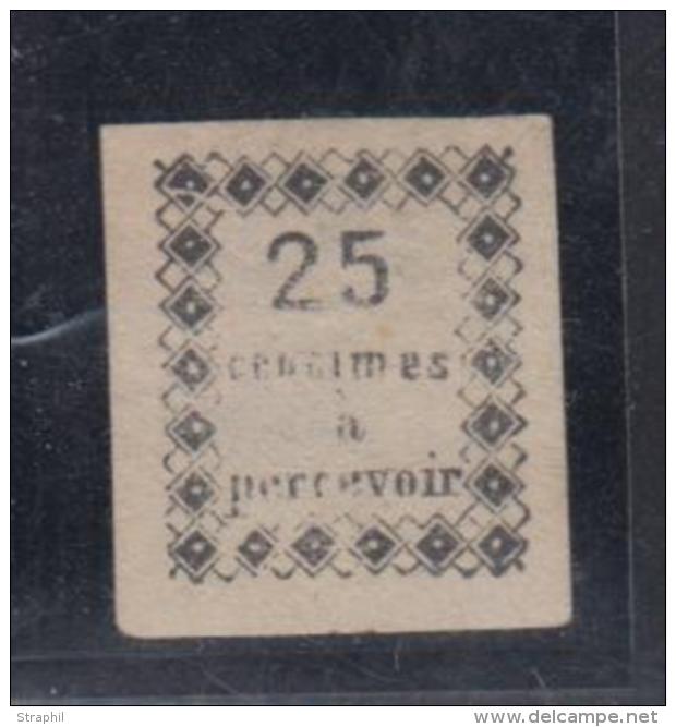 TIMBRES TAXE N&deg;1 - 25c Noir - L&eacute;ger Clair - Autres & Non Classés