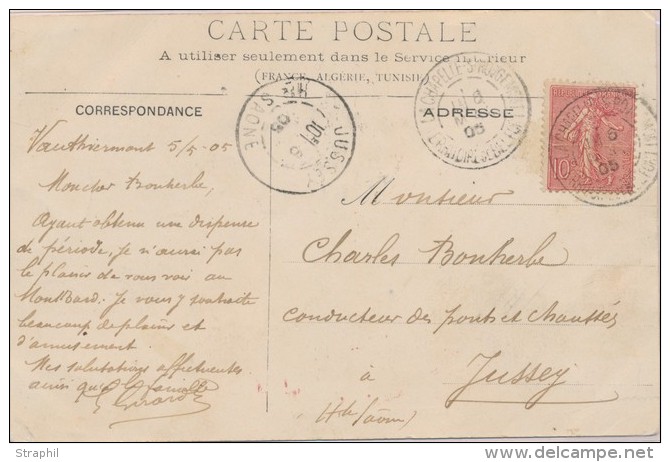 Obl. La Chapelle S/Rougemont - 6/5/1905 - Afft N&deg;129 - Pr Jussey - TB - Cartas & Documentos