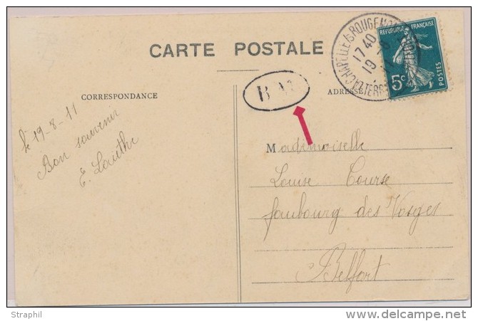 De La Chapelle S/Rougemont - 19/8/1911 - Adress&eacute; Par Bo&icirc;te Mobile - Pr Belfort - TB - Lettres & Documents