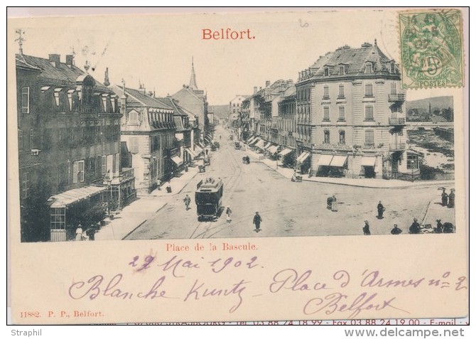 De BELFORT - Place De La Bascule - 29/5/1902 - Pr Ch&acirc;lons S/Sa&ocirc;ne - Afft N&deg;111 - TB - Briefe U. Dokumente