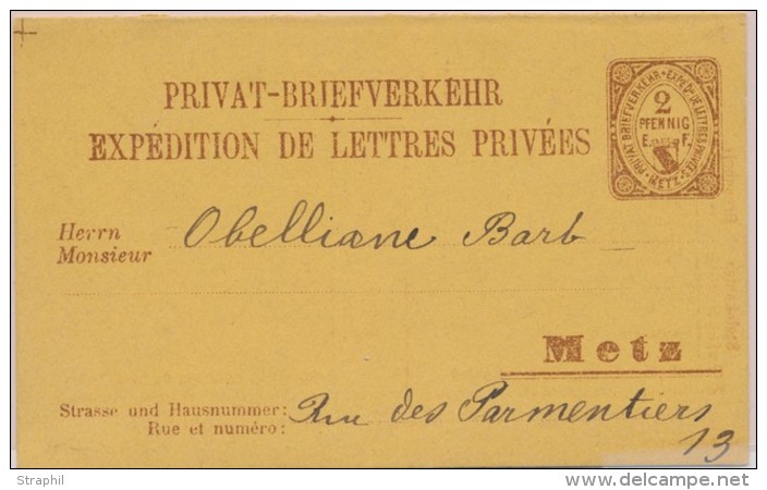 Carte N&deg;11 - 2 + 2 Pf Brun - Carte Double Avec Adresse Manuscrite - Non Circul. - TB - Lettres & Documents