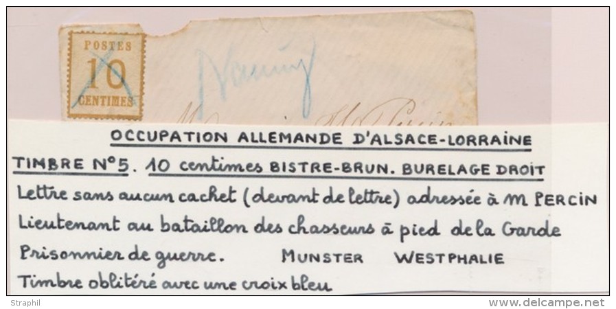 N&deg;5 Obl Annulation Crayon Bleu + Griffe Manuscrite De NANCY (bleu) Pr Munster En Westphalie - B/TB - Other & Unclassified