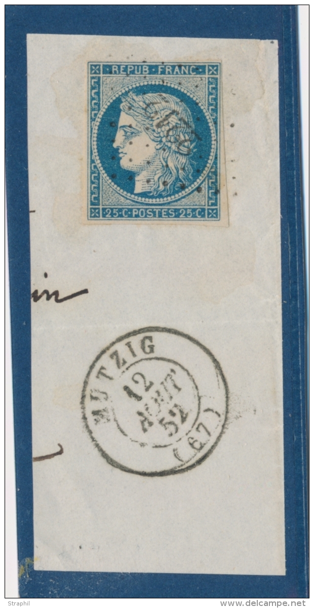 N&deg;4b - Bleu Fonc&eacute; - Obl PC 2212 - T15 MUTZIG - 12/08/52 - TB - Cartas & Documentos