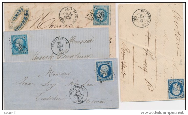3 Plis Neuf Brisach - Dat&eacute;s 1857, 1863, 1868 - TB - Covers & Documents