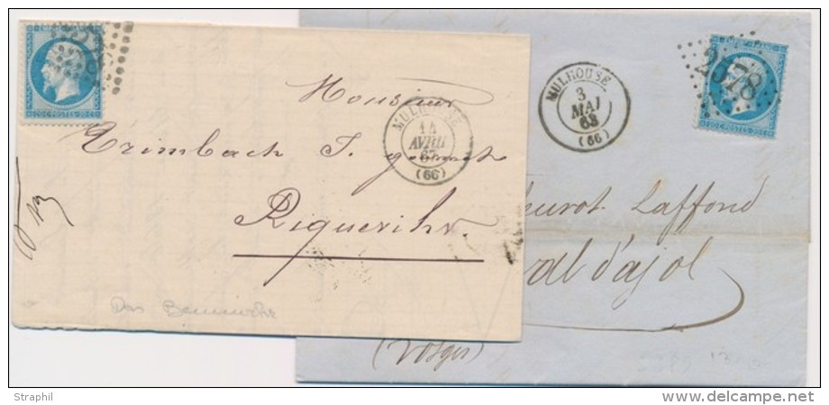 2 Plis Mulhouse - Dat&eacute;s 1863, 1867 - TB - Lettres & Documents