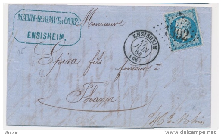 N&deg;22 - GC 1392 - T15 Ensisheim - 1864 - Pr Thann - TB - Lettres & Documents