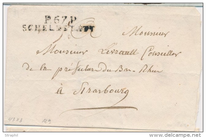P67P SCHELESTATT - 1815 - Pr Strasbourg - B/TB - Lettres & Documents