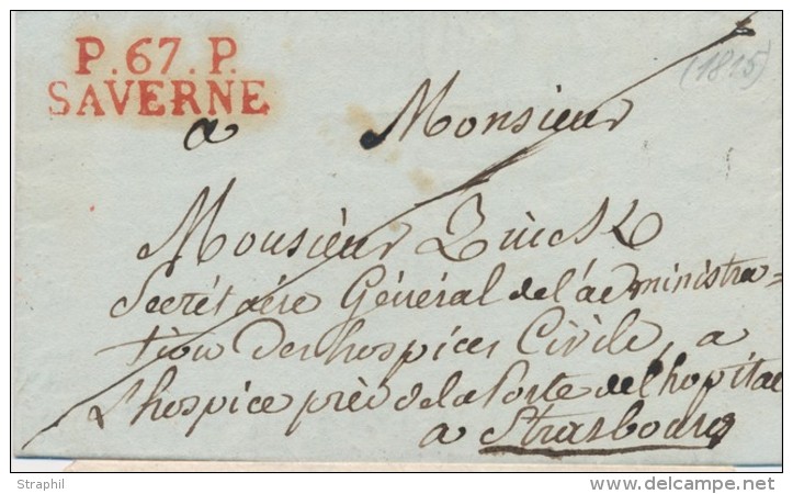 P.67.P SAVERNE - Rouge - Indice 18 - Lettres & Documents