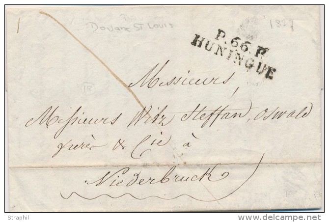 P.66.P HUNINGUE - Dovane ST Louis - 1827 - Pr Niederbruck - TB - Lettres & Documents