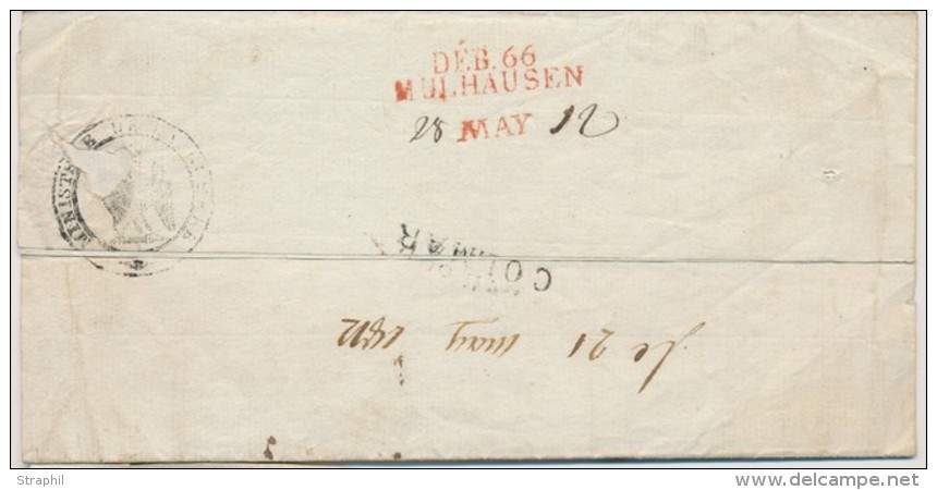 DEB.66.MULHAUSEN (Rge) + DEB 66 COLMAR - S/pli De PARIS (Minist&egrave;re De La Guerre) - Mai 1812 - B/TB - Lettres & Documents