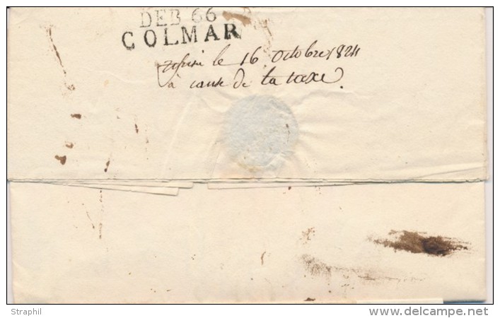 DEB.66.COLMAR - Au Verso D'un Pli De NANCY - Oct 1824 - TB - Lettres & Documents