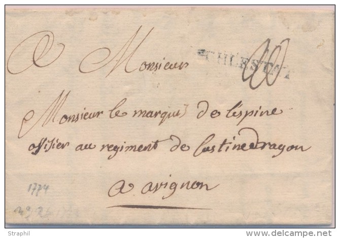 SCHLESTAT  - Len N&deg;3 - 1774 - Pr Avignon  - B/TB - Lettres & Documents