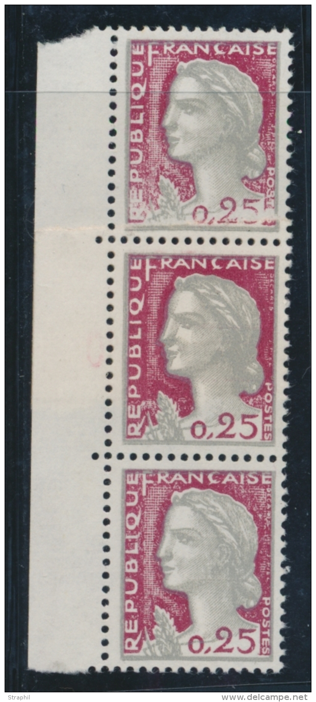 N&deg;1263 - Bde De 3 Vertic. - BDF - Impression S/Raccord - Sign&eacute; - TB - Neufs