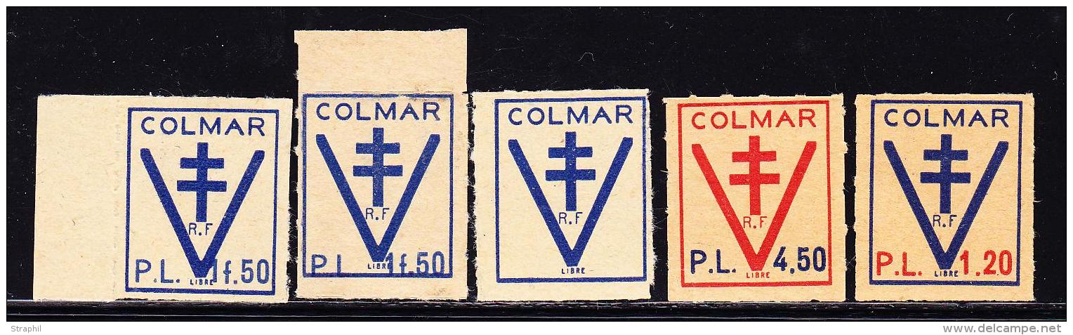 Colmar - 5 Vignettes Bleu Et Rouge - Non Repertori&eacute; - TB - Libération