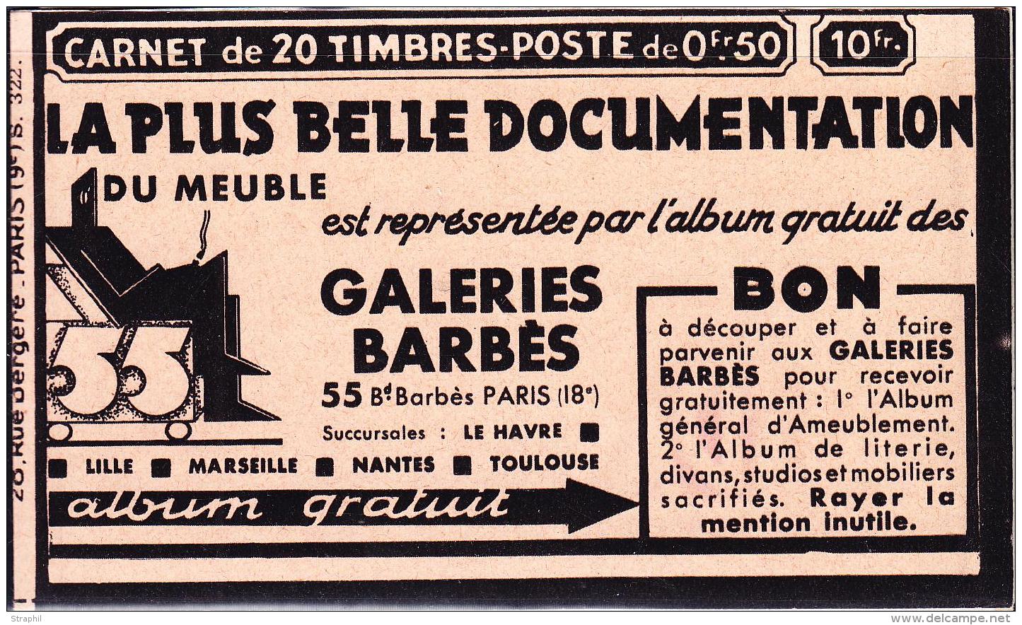 N&deg;283 C25 - Bernard, Art Vivant X2, Calvados - S322 - Couv. Galeries Barbes, Ecole - Coin N&deg; Et Dat&eacute; - TB - Andere & Zonder Classificatie