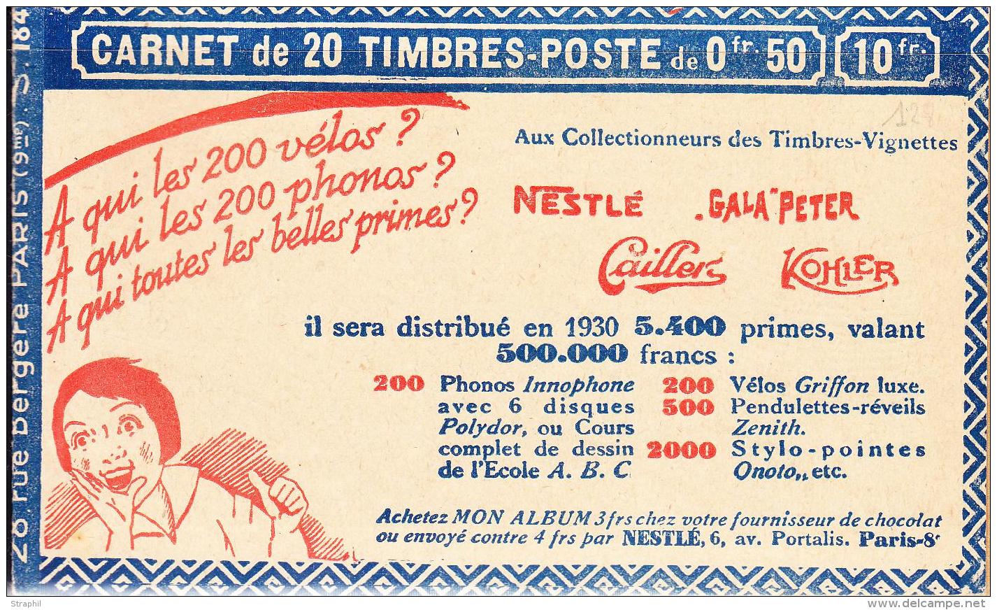 N&deg;199 C53 - Gitane, Grey Poupon, La Redoute, Phenix - S184 - Couv. Nestle, Ecole - Carnet N&deg; - TB - Autres & Non Classés