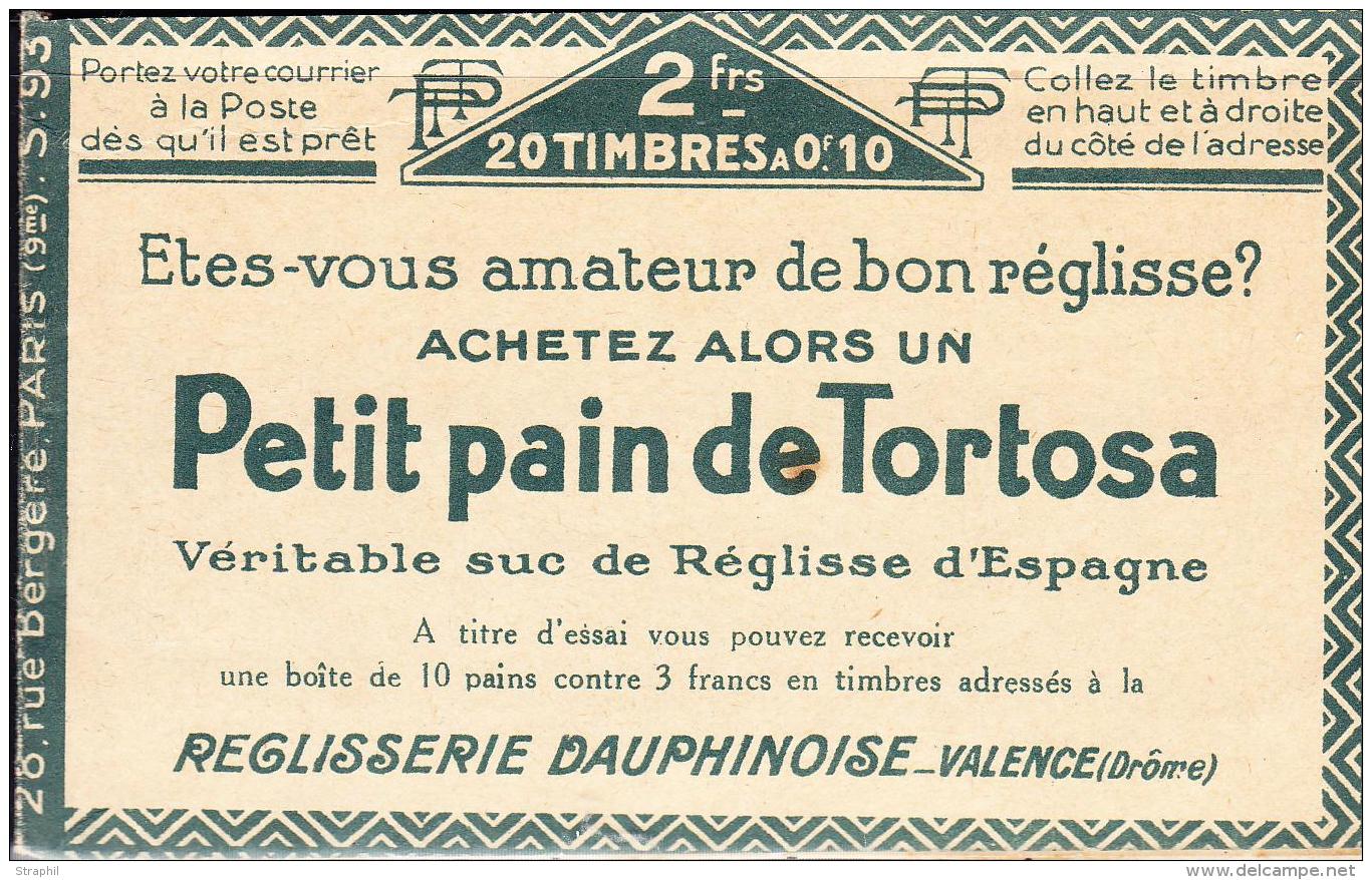 N&deg;170 CP2 - 10c Vert - Carnet De 20T. - Villes De Normandie - TB - Autres & Non Classés