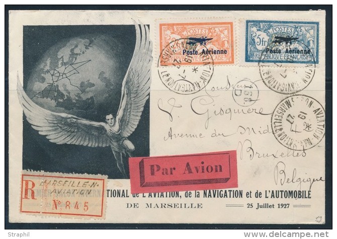 N&deg;1/2 - Obl. 19/7/27 - S/env. Rec Par Avion - De L'Expo - Sans Arriv&eacute;e - TB - 1927-1959 Lettres & Documents