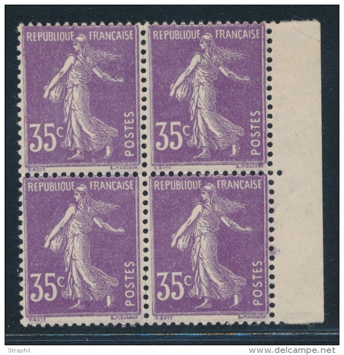 N&deg;142b - Type II - Bloc De 4 - BDF - TB - 1906-38 Semeuse Camée