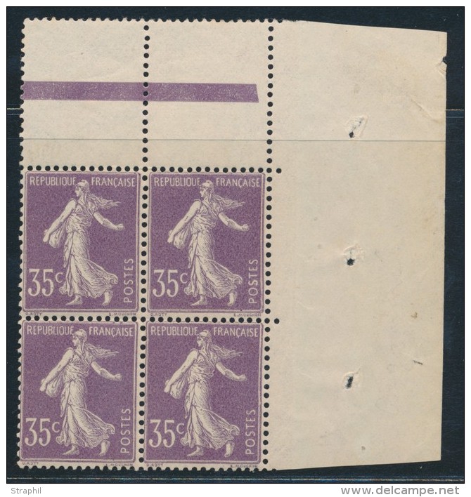 N&deg;136 - 35c Violet - Bloc De 4 - TB - 1906-38 Semeuse Camée