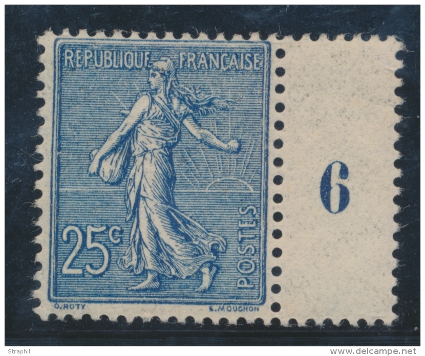N&deg;132 - Bleu M&eacute;tallis&eacute; + Mill. 6 - TB - 1903-60 Semeuse Lignée