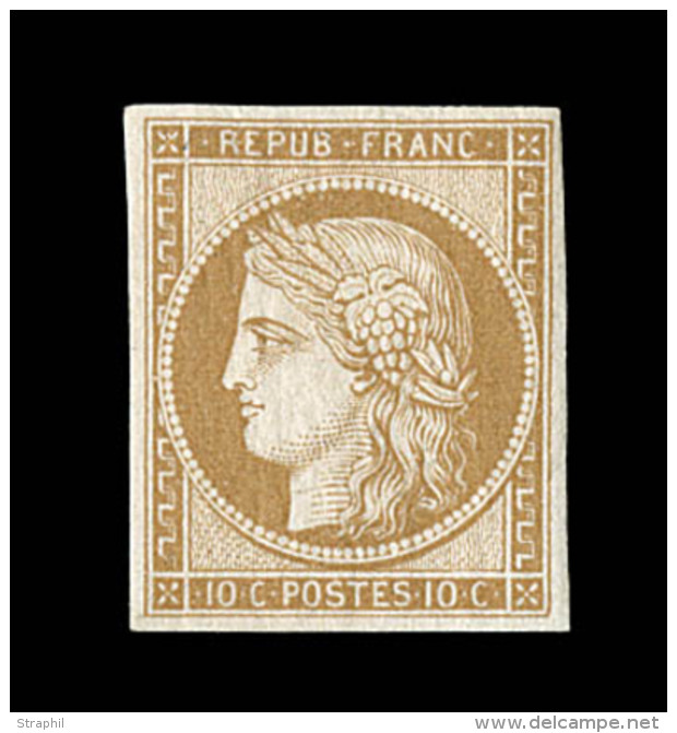 N&deg;1f - 10c Bistre - R&eacute;impression - TB - 1849-1850 Cérès