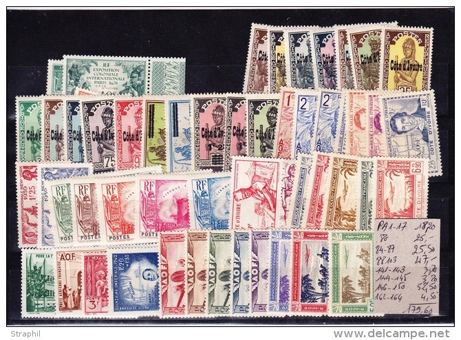 TIMBRES TAXE - Lot Entre N&deg;80 Et 164 + PA N&deg;1/17 - Dt S&eacute;rie - Ts Diff - TB - Otros & Sin Clasificación