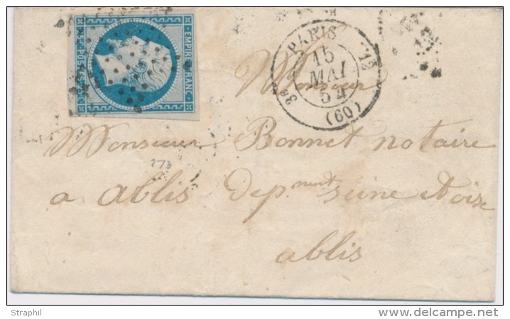 N&deg;15 - 25c Bleu - Obl. &Eacute;toile - De PARIS - 15/5/54 - TB - 1849-1876: Période Classique