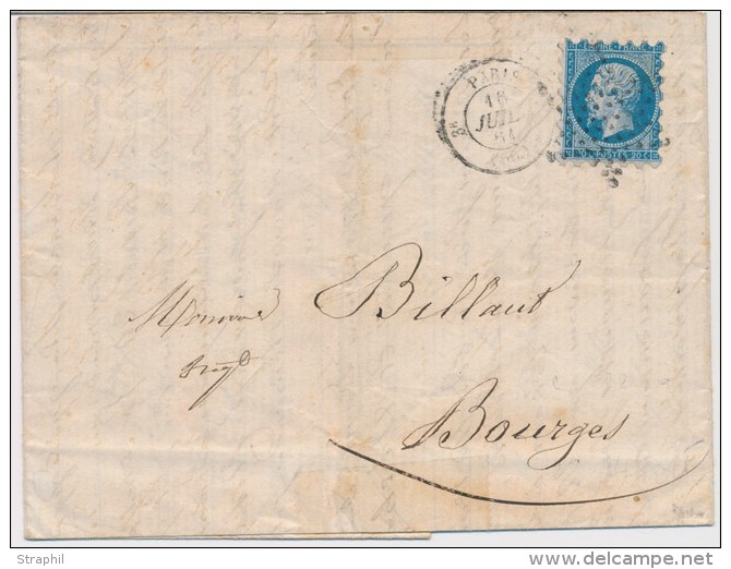 N&deg;14 - 20c Bleu - Piquage SUSSE - De Paris - 16/07/61 - TB - 1849-1876: Période Classique