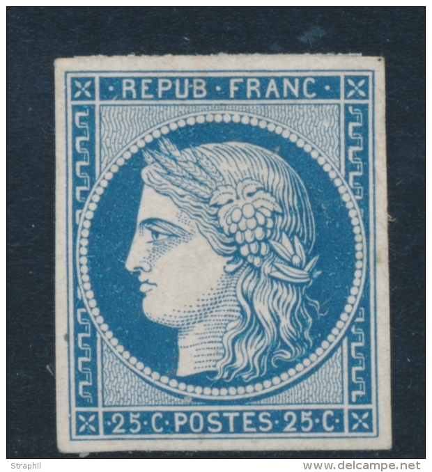 N&deg;4 - 25c Bleu Fonc&eacute; - TB - Unused Stamps