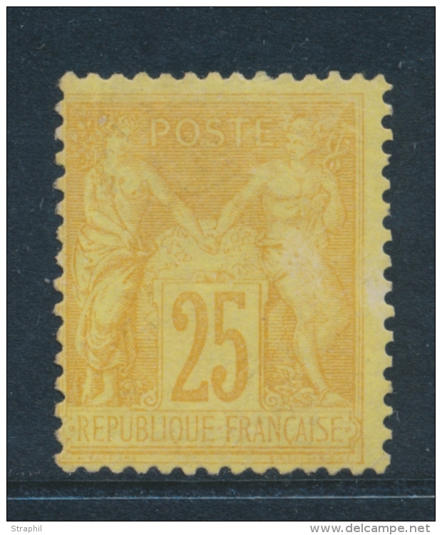 N&deg;92 - 25c Bistre S/jaune - TB - 1876-1878 Sage (Type I)