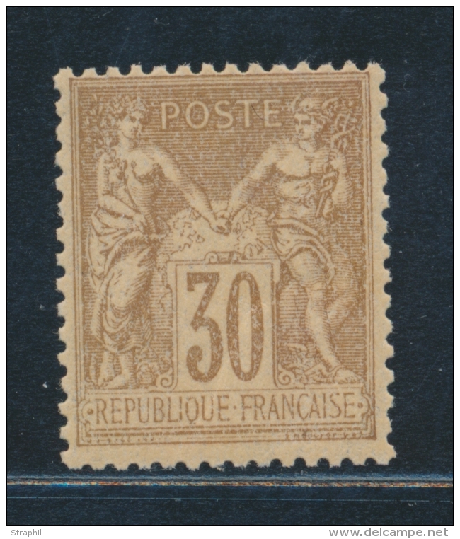 N&deg;80 - 30c Brun Jaune - Charn. Inf. - Petit BDF - TB - 1876-1878 Sage (Type I)