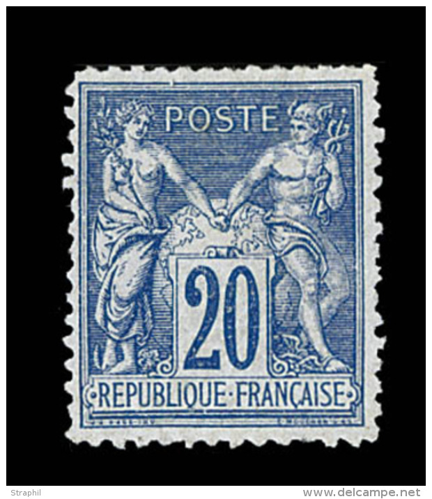 N&deg;73 - 20c Bleu - R&eacute;imp. Granet - Redentel&eacute; - TB - 1876-1878 Sage (Type I)