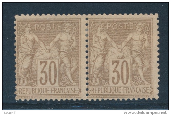 N&deg;69 - 30c Brun  - Paire - TB - 1876-1878 Sage (Type I)