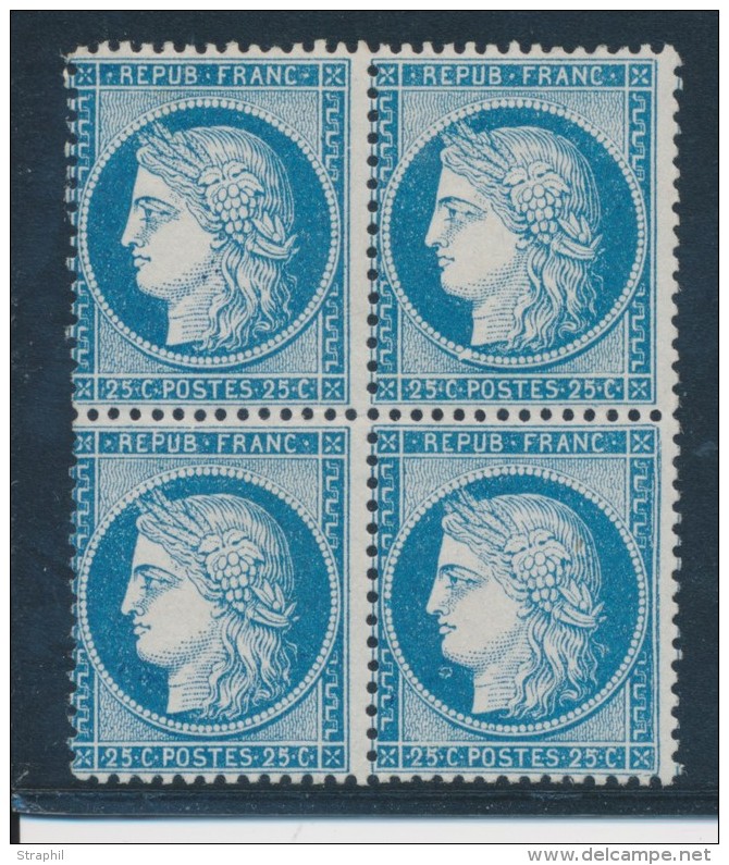 N&deg;60A - 25c Bleu - Type I - Bloc De 4 - TB - 1871-1875 Ceres