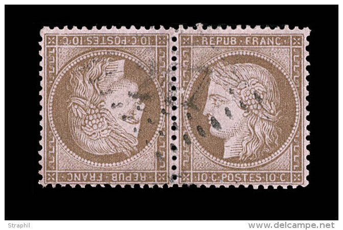 N&deg;58c - 10c Brun S/rose - T&ecirc;te B&ecirc;che - Obl. GC 247 - Infime &eacute;raflure Au Recto - Sinon TB - 1871-1875 Cérès