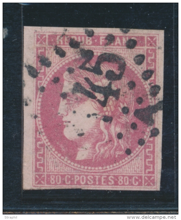 N&deg;49 - 80c Rose - TB - 1870 Bordeaux Printing