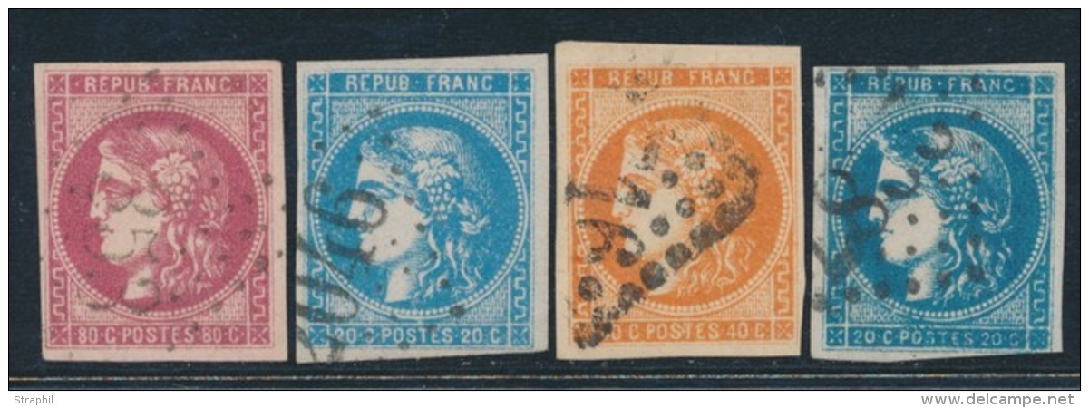 N&deg;45C, 46B, 48, 49 - Une Marge Juste - Sinon TB - 1870 Bordeaux Printing