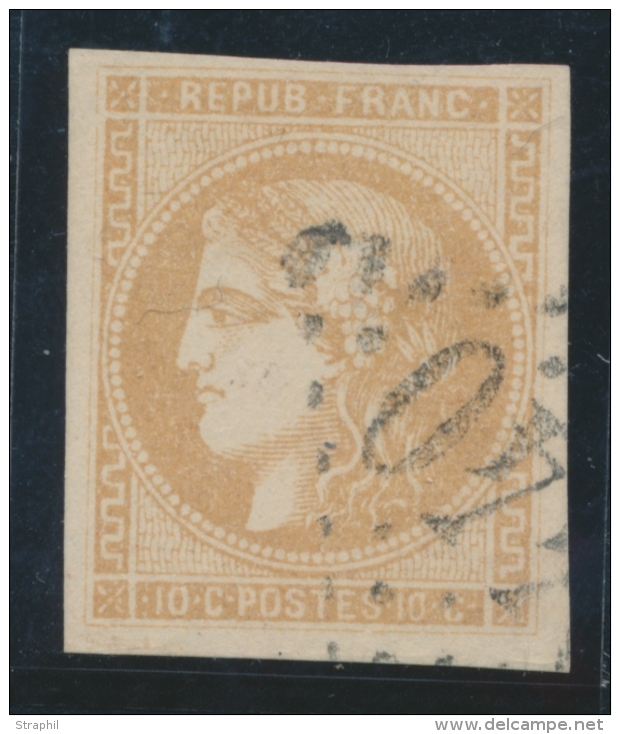 N&deg;43A - 10c Bistre - R1 - Ex Choisi - TB - 1870 Bordeaux Printing