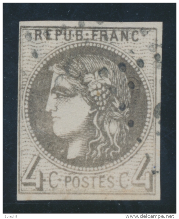 N&deg;41Bc - 4c Gris Noir - Nuance Exceptionnelle - Tr&egrave;s Rare - Clair - 1870 Emission De Bordeaux
