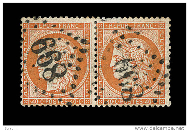 N&deg;38f - 40c Orange - Paire De 4 Retouch&eacute;s - Obl. GC 899 - 1 Ex D&eacute;fx - L'autre TB - 1870 Siège De Paris