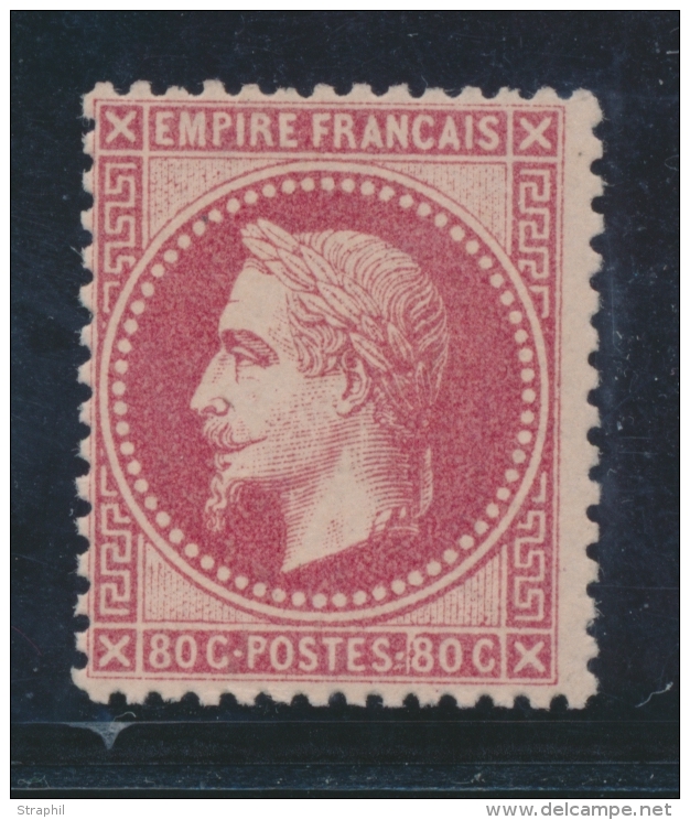 N&deg;32 - 80c Rose Fonc&eacute; - Certificat Photo Behr - TB - 1863-1870 Napoléon III Con Laureles