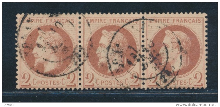 N&deg;26 - Bde De 3 - TB - 1863-1870 Napoléon III Lauré