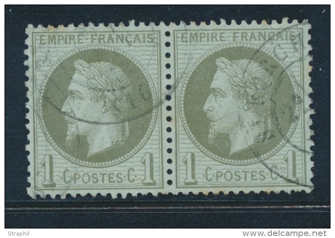 N&deg;25 - Paire - Obl. C&agrave;d - TB - 1863-1870 Napoléon III Con Laureles
