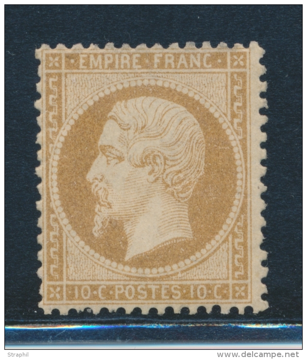 N&deg;21 - 10c Bistre Brun - Charn. L&eacute;g&egrave;re - TB - 1862 Napoléon III