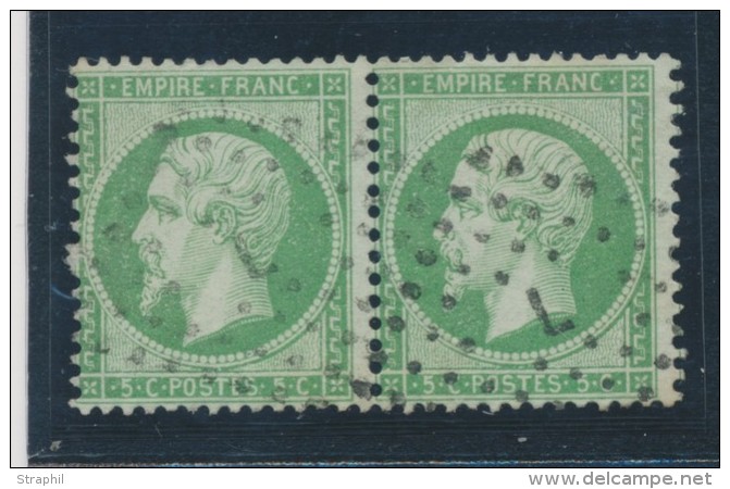 N&deg;20a - Paire - Vert Fonc&eacute; - TB - 1862 Napoléon III