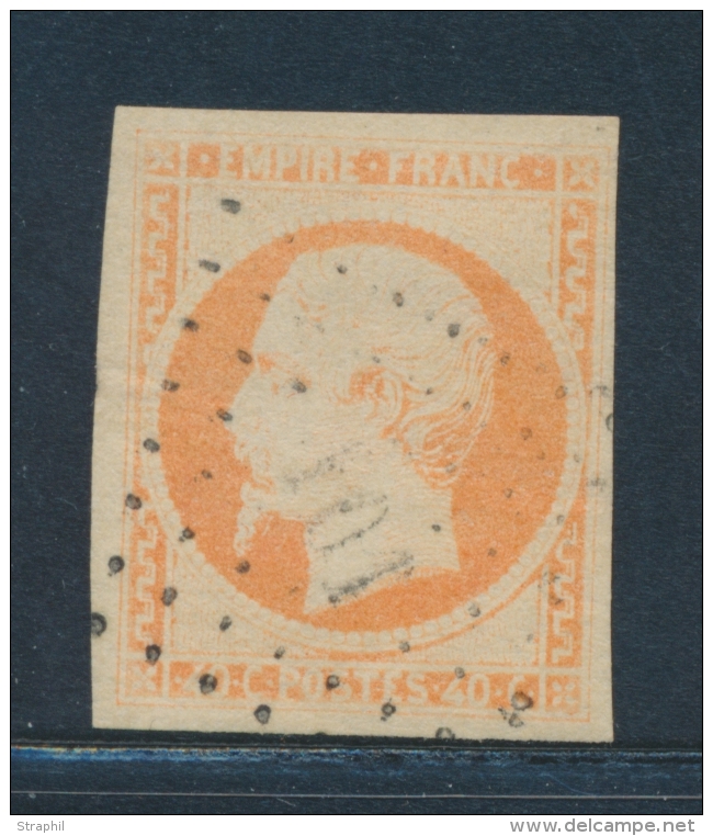 N&deg;16b - Orange S/paille - TB - 1853-1860 Napoléon III