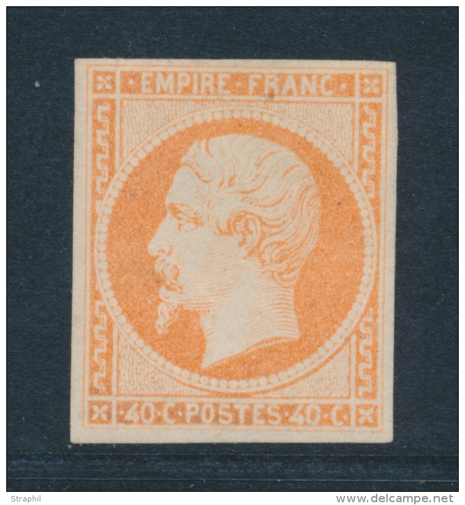 N&deg;16 - 40c Orange - Sign&eacute; Calves - Comme ** - TB - 1853-1860 Napoleone III